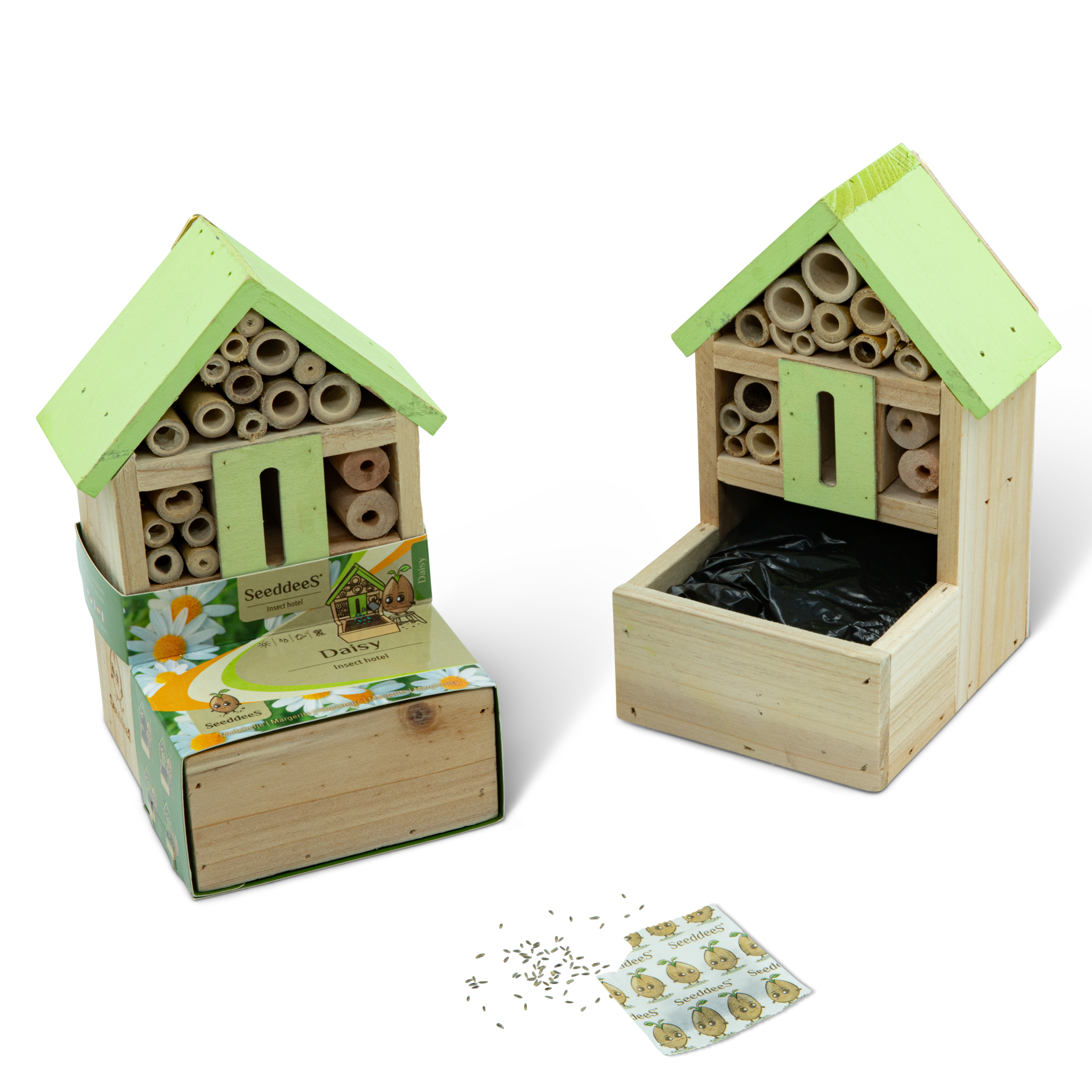 SeeddeeS Insectenhotel fronter met groen dak