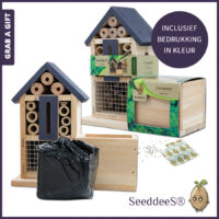 SeeddeeS® Insectenhotel Side met Kweekset en een in kleur bedrukte wikkel