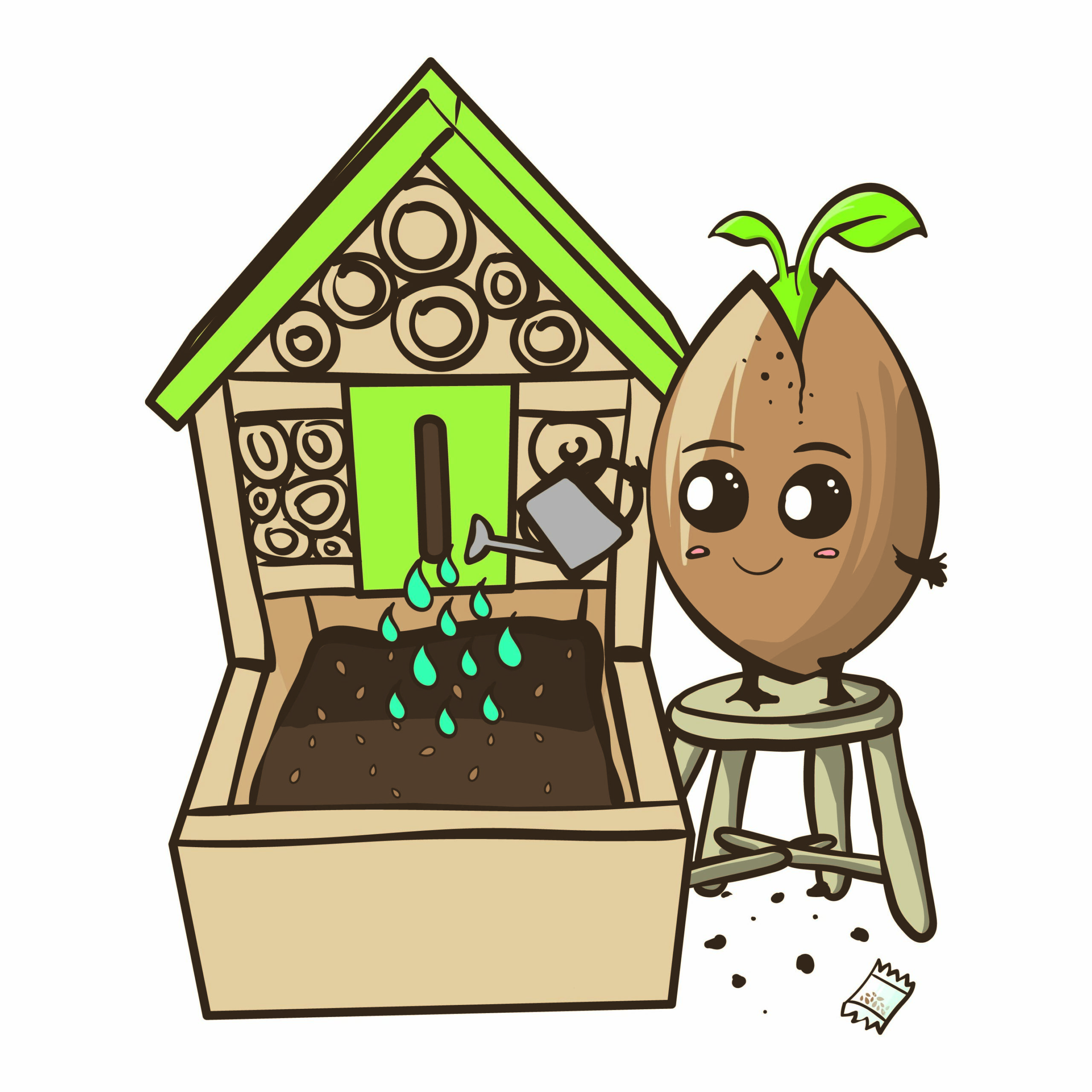 SeeddeeS Insectenhotel fronter met groen dak