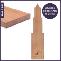 Domtoren als borrelplank inclusief logo gravure