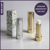 lipverzorgingsstick Lipcare Deluxe graveren met een met logo