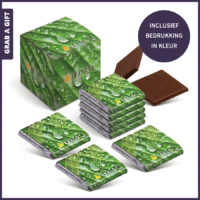 Doosje met 8 Belgische Napolitains met gepersonaliseerde wikkels en full colour bedrukking