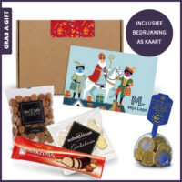 A5 Sinterklaas brievenbusdoosje met lekkernijen en bedrukte kaart