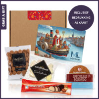 Sinterklaas brievenbusdoosje met bedrukte kaart en lekkernijen