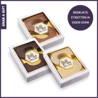 Sinterklaasletter 150 gram met full colour sticker in eigen vorm